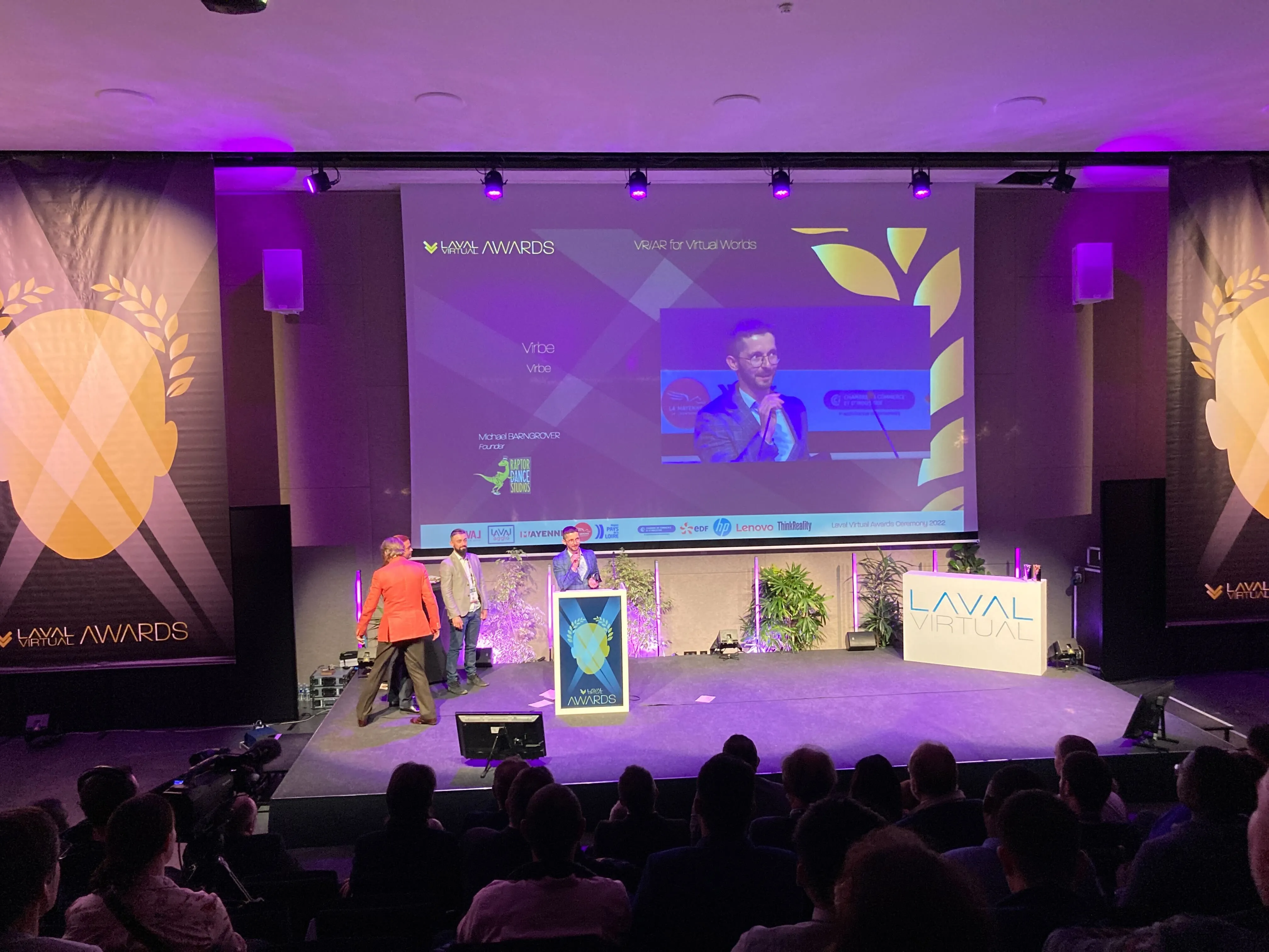 Krzysztof (Chris) Wróbel and Wojciech Hałabuz at the Laval Virtual Awards Ceremony
